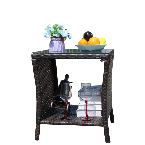 Outdoor Patio Furniture 1 Coffee Table With Clear Tempered Glass - Image 8