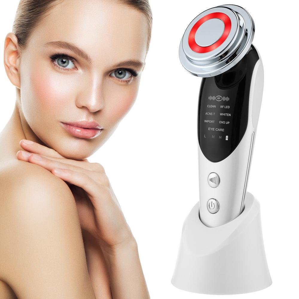 7-in-1 Facial Massager EMS Micro-current Color Light Vibration LED Beauty Purifying Introducer Skin Care Beauty Device - Image 2