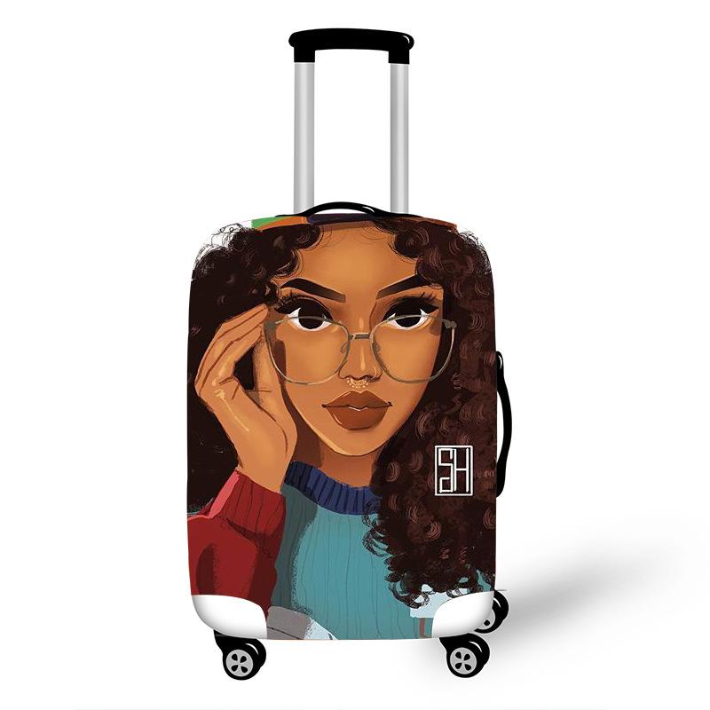 Nopersonality African Art Girl Travel Accessories Luggage Cover Suitcase Protection Baggage Dust Cover Stretch Fabrics 18-30inch - Image 6
