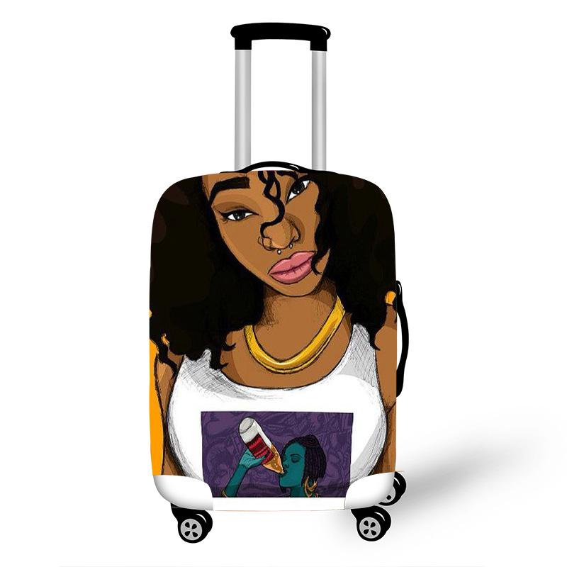 Nopersonality African Art Girl Travel Accessories Luggage Cover Suitcase Protection Baggage Dust Cover Stretch Fabrics 18-30inch - Image 4