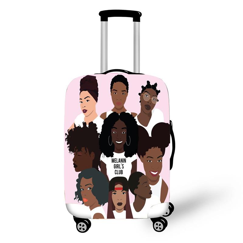 Nopersonality African Art Girl Travel Accessories Luggage Cover Suitcase Protection Baggage Dust Cover Stretch Fabrics 18-30inch - Image 2