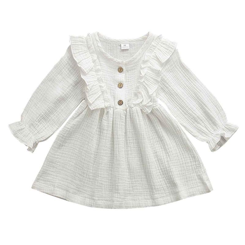 1-6Y Baby Girl Spring Dress With Ruffled Children - Image 5