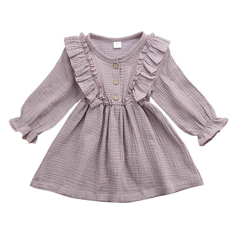 1-6Y Baby Girl Spring Dress With Ruffled Children - Image 3
