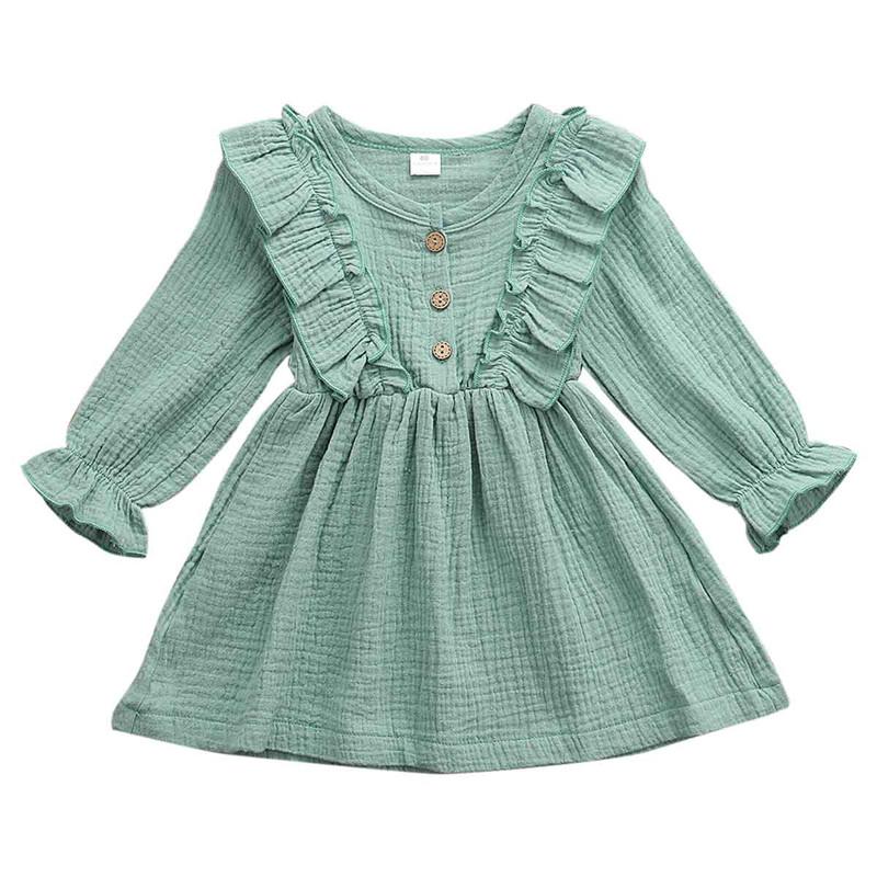 1-6Y Baby Girl Spring Dress With Ruffled Children - Image 4