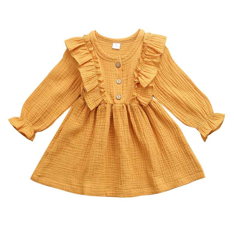 1-6Y Baby Girl Spring Dress With Ruffled Children - Image 6