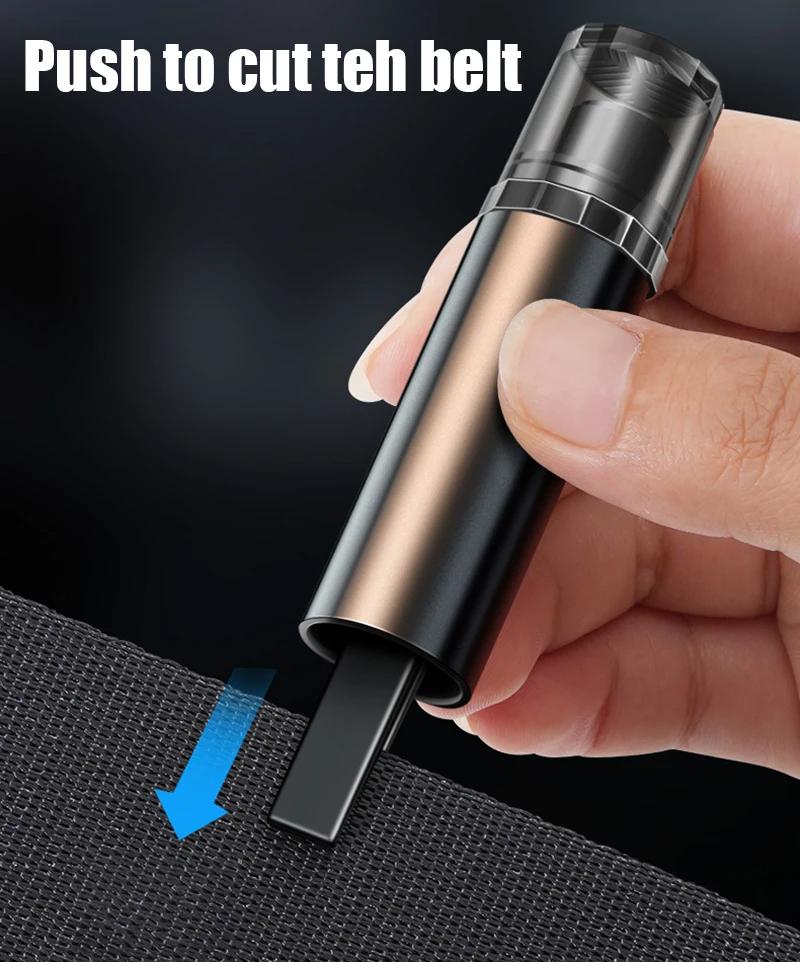 2-in-1 Car Safety Hammer Window Glass Breaker Seat Belt Cutter High Hardness Tungsten Steel Emergency Rescue Tool With Base - Image 4