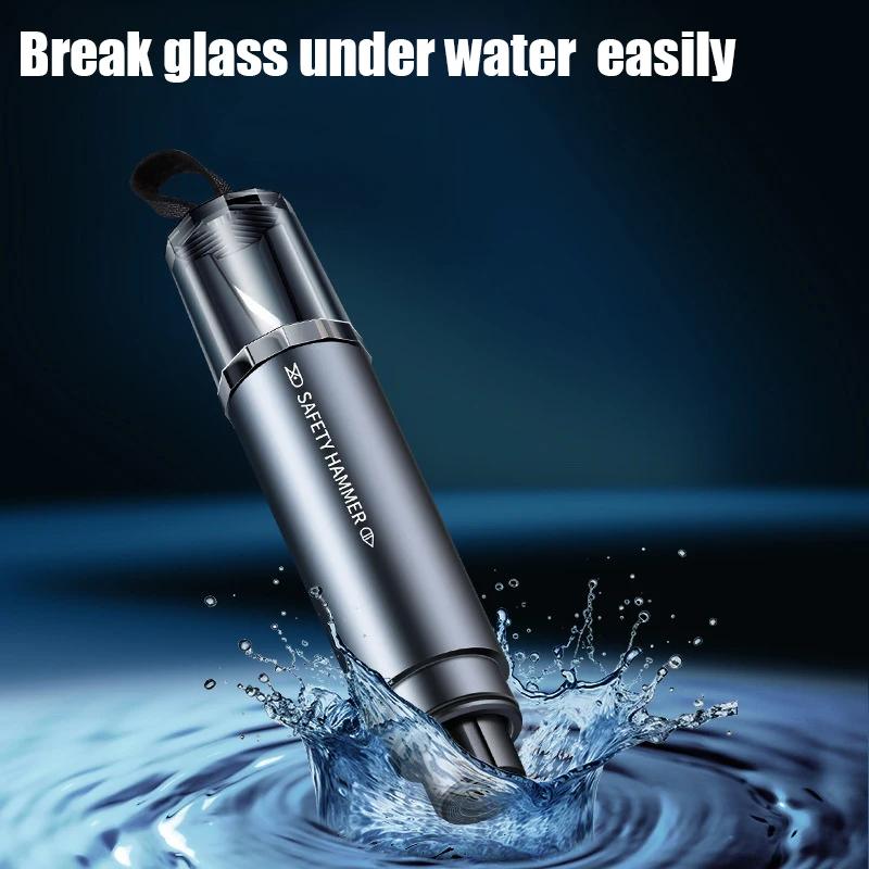2-in-1 Car Safety Hammer Window Glass Breaker Seat Belt Cutter High Hardness Tungsten Steel Emergency Rescue Tool With Base - Image 5