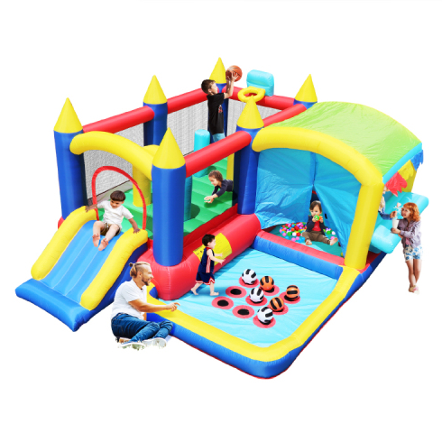7 In 1 Inflatable Bounce House, Bouncy House With Ball Pit For Kids Indoor Outdoor Party Family Fun, Obstacles, Toddler Bouncy Castle With Ball Pit For Birthday Party Gifts - Image 9