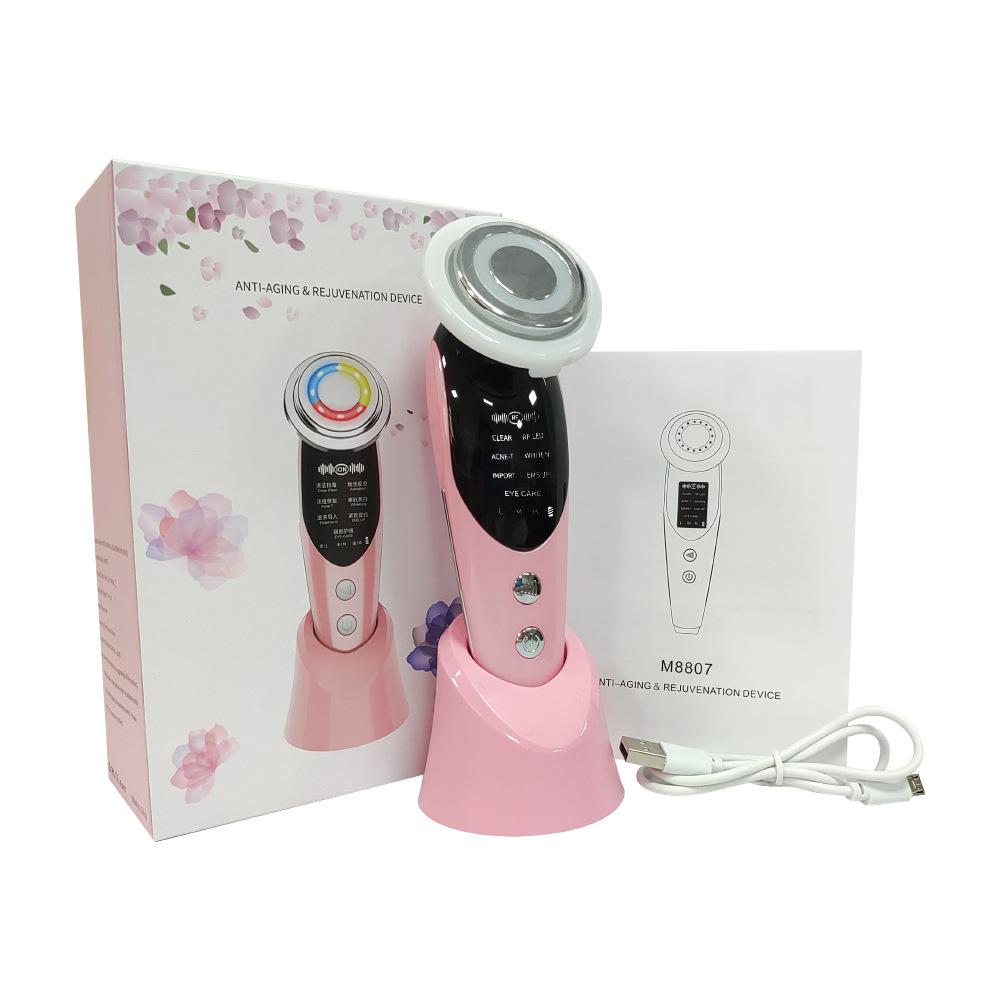 7-in-1 Facial Massager EMS Micro-current Color Light Vibration LED Beauty Purifying Introducer Skin Care Beauty Device - Image 8