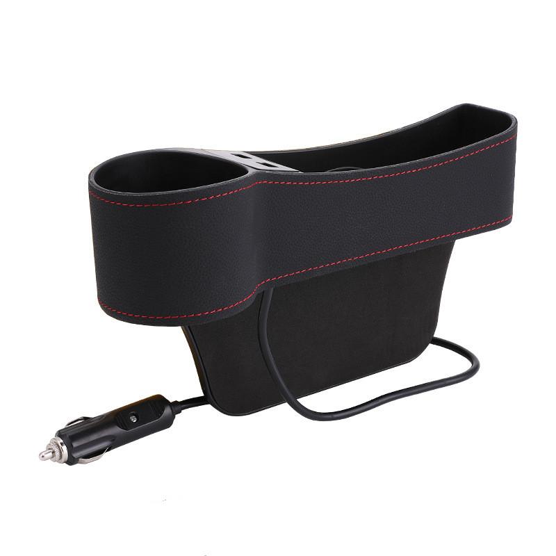 Dual USB charger multifunctional car storage box