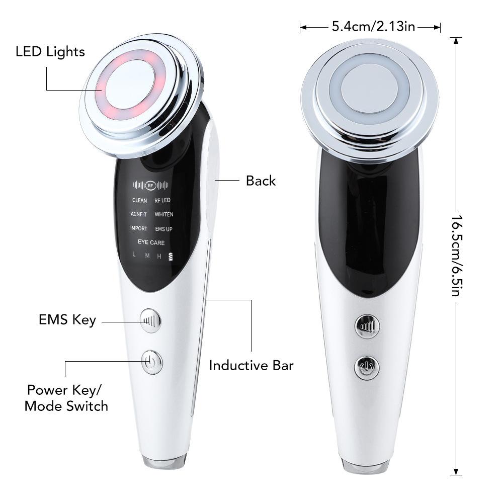 7-in-1 Facial Massager EMS Micro-current Color Light Vibration LED Beauty Purifying Introducer Skin Care Beauty Device - Image 6