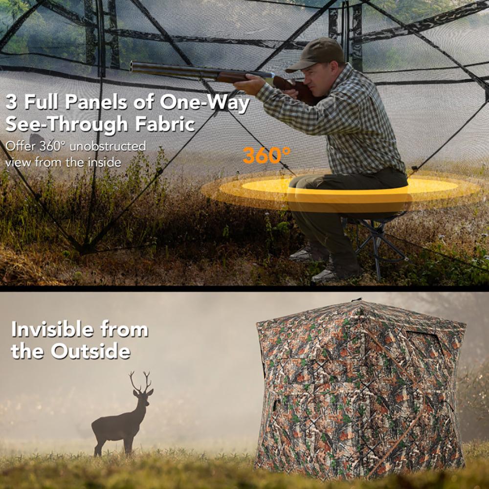 5-IN-1 Detachable Hunting Blind For 2-3 People With Skylight - Image 5