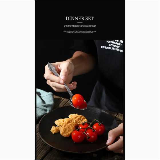 Product Name  Deluxe Premium Cutlery Flatware Set For The Home  Stainless Steel Cutlery Service With 1 Dinner Fork, 1 Dinner Knife, 1 Dinner Spoon And 1 Tea Spoon  Durable, Elegant And Rust  Resista - Image 5