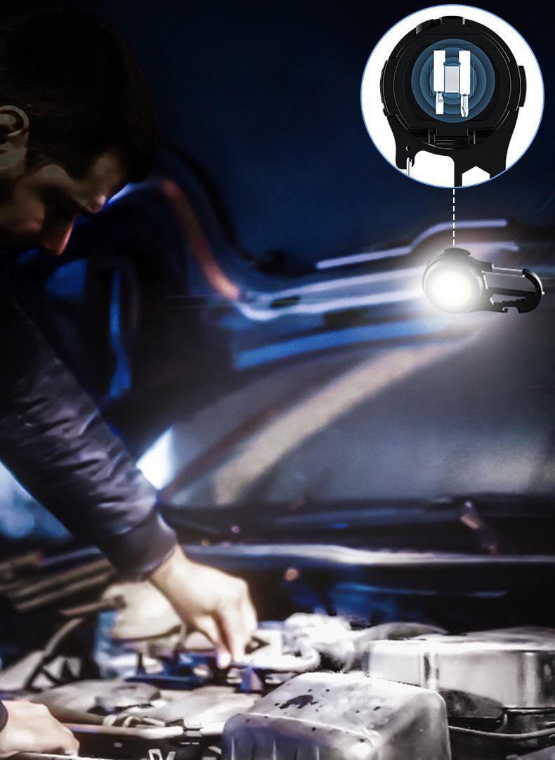 6 IN 1 Multi-functional Mini Keychain Lamp Super Bright Small Flashlight Aluminum Alloy Work Lamp - Image 8