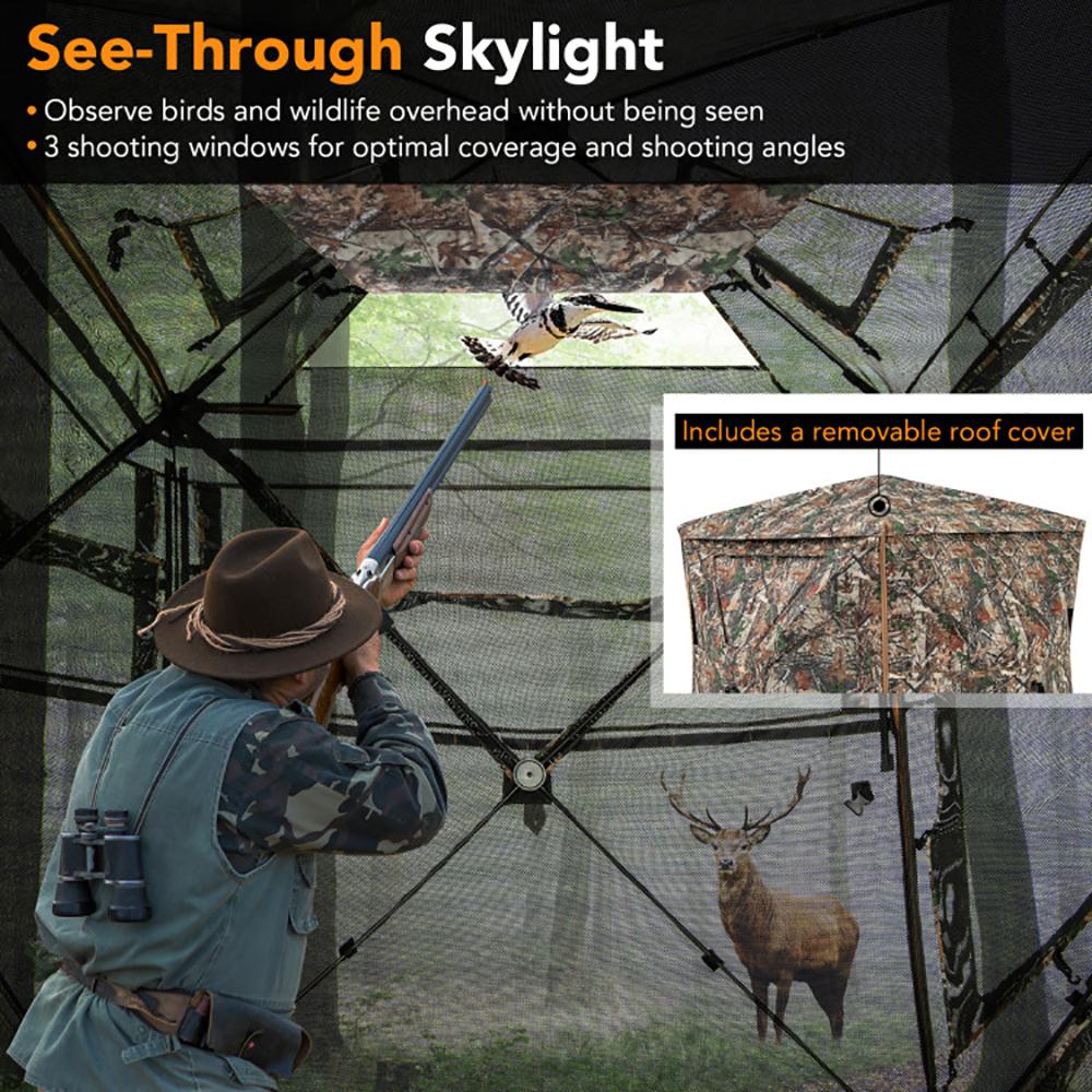 5-IN-1 Detachable Hunting Blind For 2-3 People With Skylight - Image 6