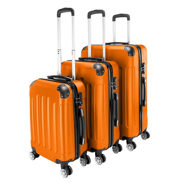 3-in-1 ABS Trolley Case 20 Inches, 24 Inches, 28 Inches Orange - Image 9
