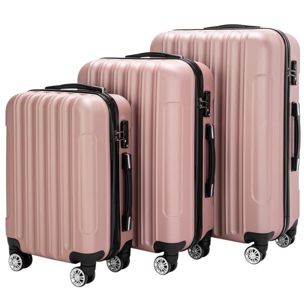 Vertical 3-in-1 Spinner Wheel With Handle Trolley Box 20in 24in 28in ABS Aluminum Alloy Trolley Fashion Color - Rose Gold - Image 4