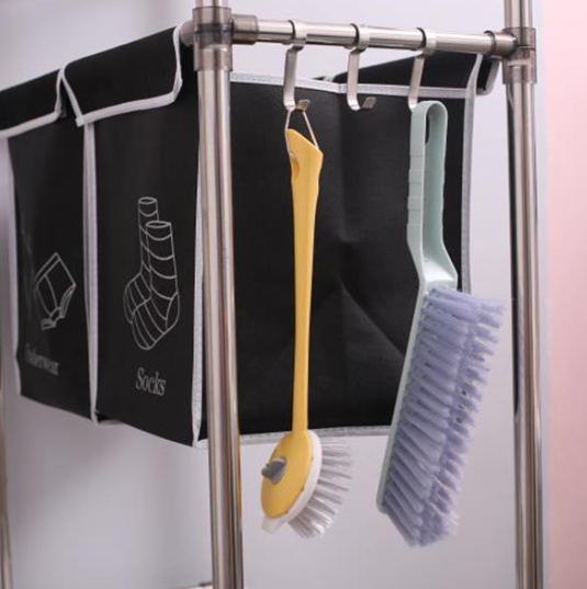 Laundry Basket 3-tier Laundry Sorter With 4 Removable Bags For Organizing Clothes, Laundry, Light Laundry, Dark Laundry, 3 Hooks - Image 4