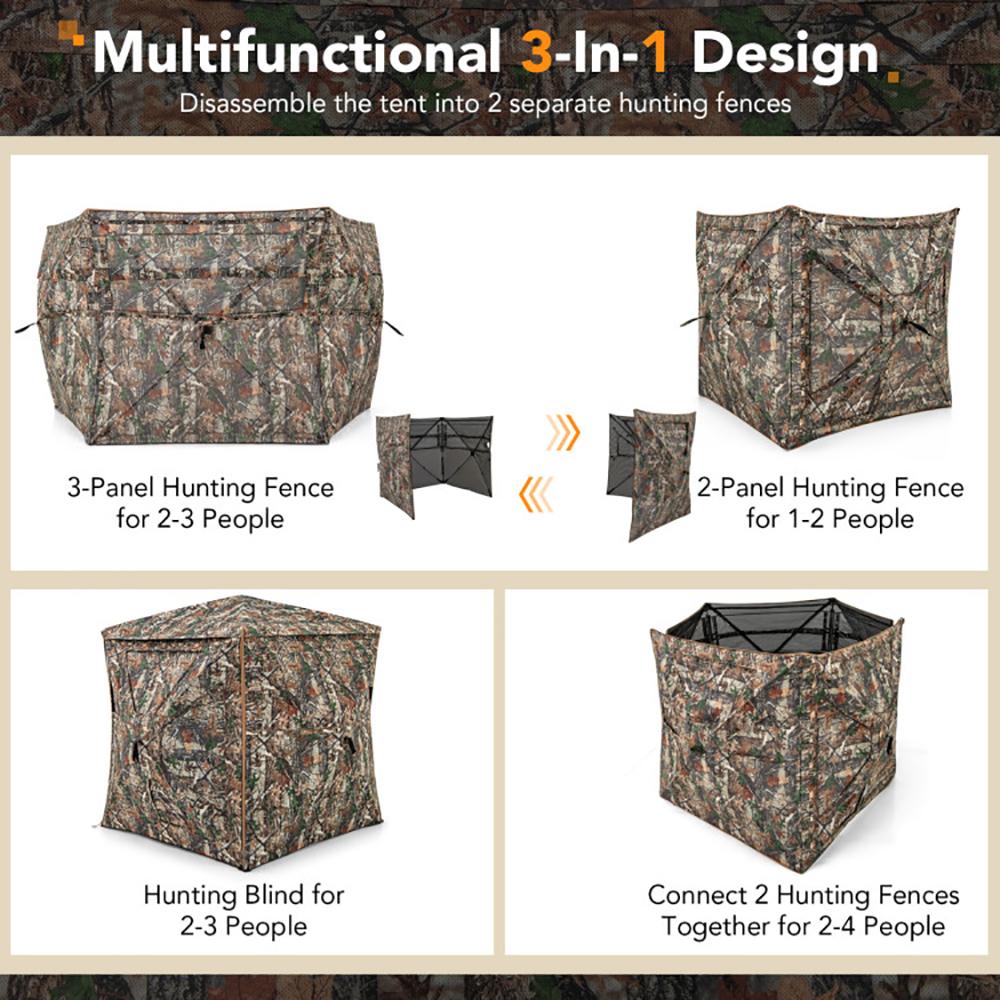 5-IN-1 Detachable Hunting Blind For 2-3 People With Skylight - Image 7