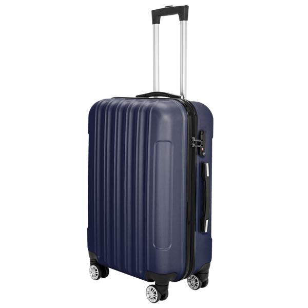 Vertical 3-in-1 Spinner Wheel With Handle Trolley Case 20in 24in 28in ABS Aluminum Alloy Trolley Classic Color - Navy Blue - Image 8
