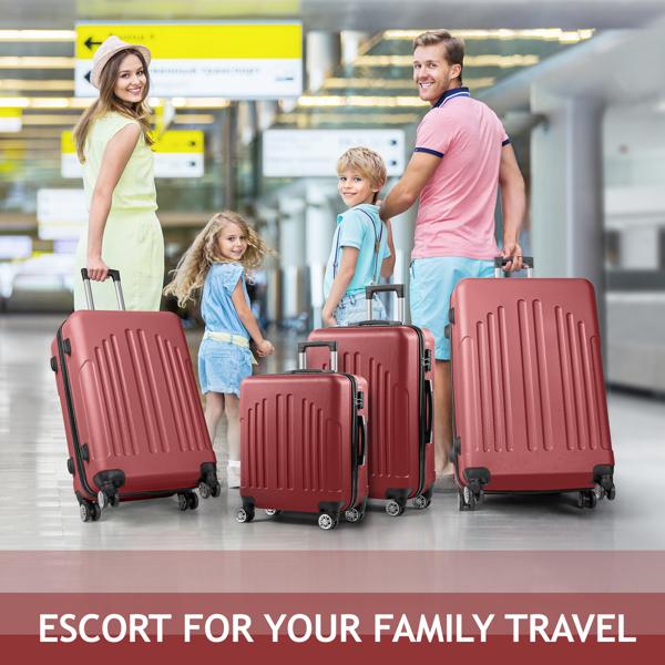 Curved Vertical Stripe 4-in-1 Trolley Case 16in 20in 24in 28in ABS Aluminum Alloy Tie Rod - Image 4