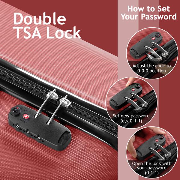 Curved Vertical Stripe 4-in-1 Trolley Case 16in 20in 24in 28in ABS Aluminum Alloy Tie Rod - Image 10