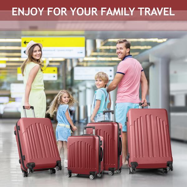 Curved Vertical Stripe 4-in-1 Trolley Case 16in 20in 24in 28in ABS Aluminum Alloy Tie Rod - Image 5