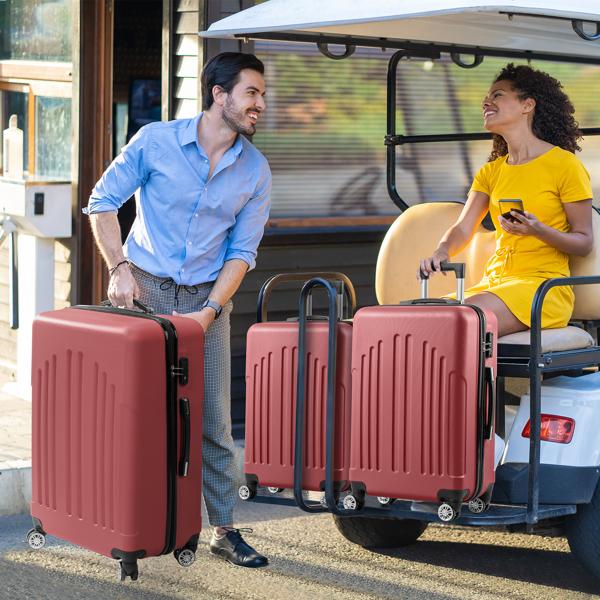 Curved Vertical Stripe 4-in-1 Trolley Case 16in 20in 24in 28in ABS Aluminum Alloy Tie Rod - Image 7