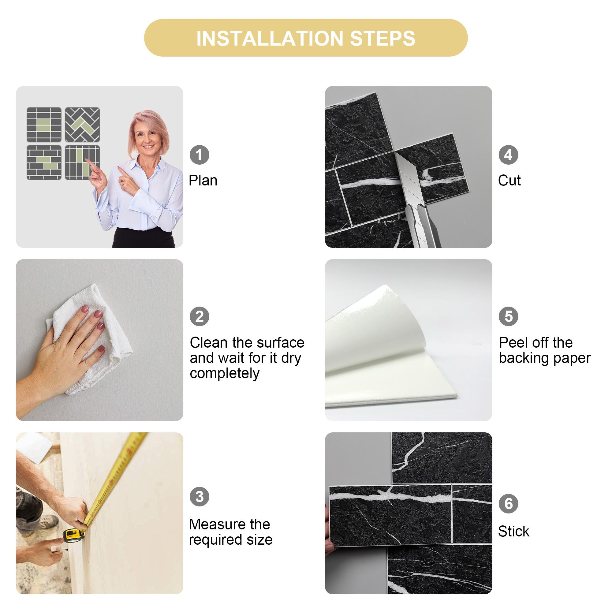 100 Tiles Peel And Stick Backsplash 3 In. X 5.9 In. X 0.12 In. PVC Subway Wall Tile, White ,12 Sq. Ft.Case--Prohibited From Being Sold On Wayfair And Amazon Platforms - Image 3