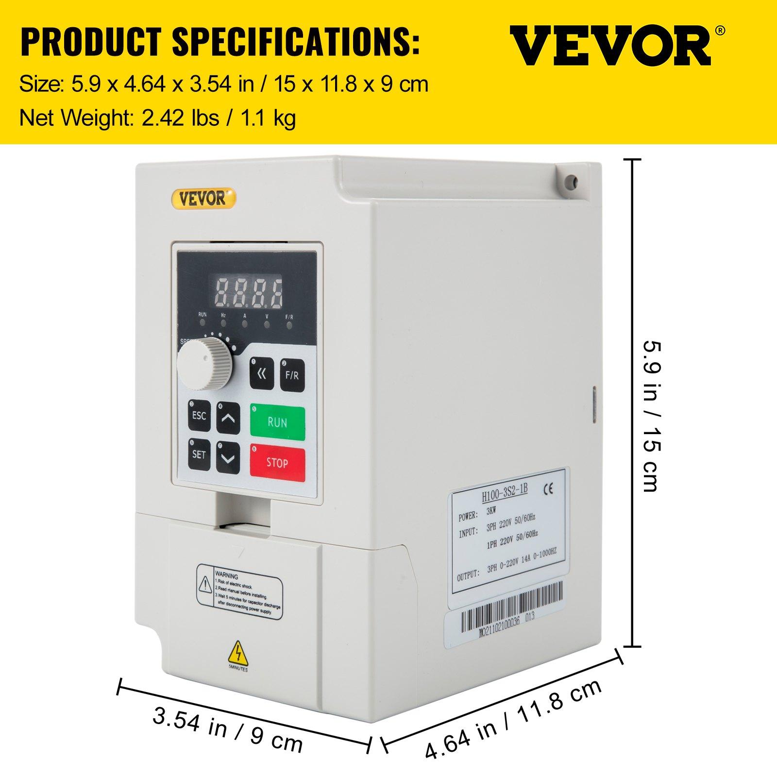 Variable Frequency Drive, AC 220V Input 3KW Variable Frequency CNC Drive Inverter Converter, VFD 4HP 1 Or 3 Phase Input, 3 Phase Output, CNC Motor Inverter Converter For Motor Speed Control - Image 5