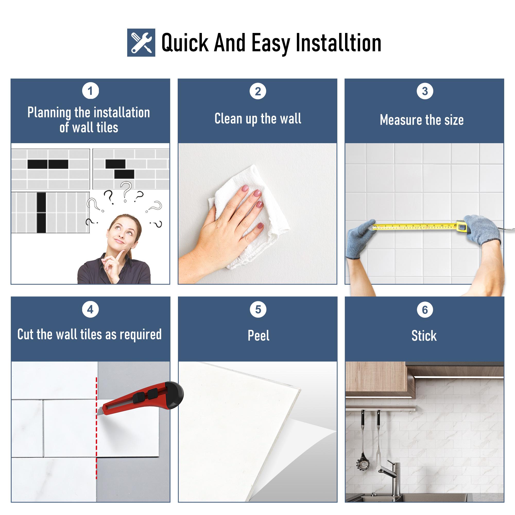 100 Tiles Peel And Stick Backsplash 3 In. X 5.9 In. X 0.12 In. PVC Subway Wall Tile, White ,12 Sq. Ft. Case---Prohibited From Being Sold On Wayfair And Amazon Platforms - Image 7