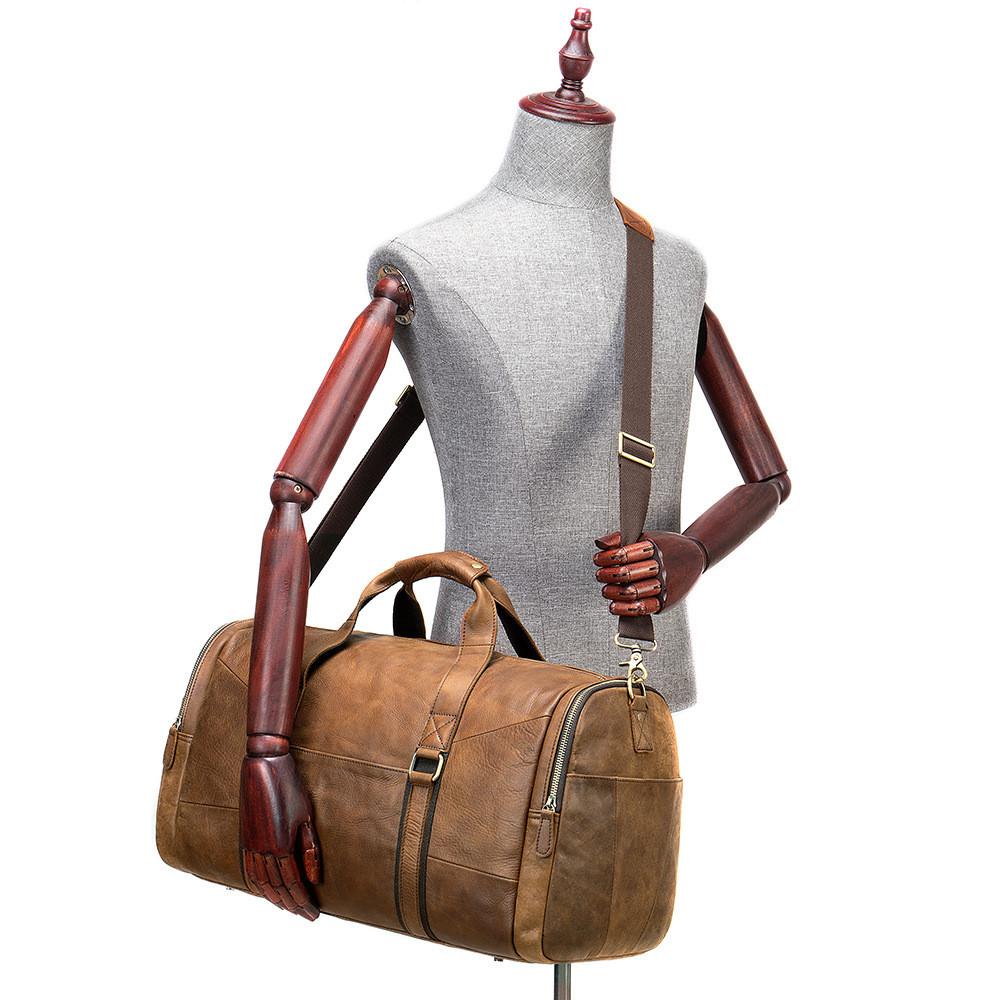 Genuine Leather Men's Business Travel Handbag Top Layer Cowhide One-shoulder Travel Bag Duffel Bag - Image 5