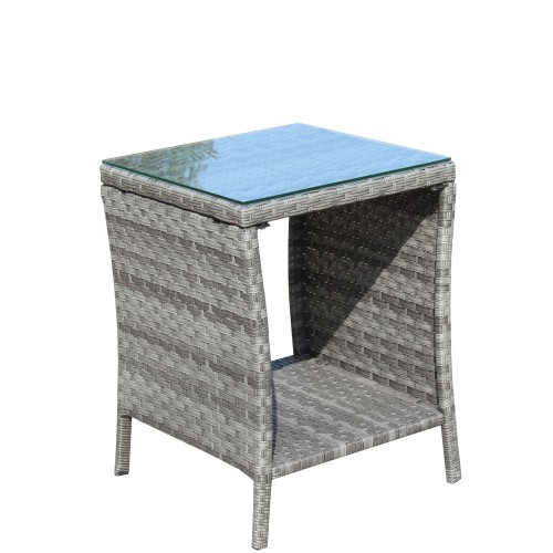 Outdoor Patio Furniture 1 Coffee Table With Clear Tempered Glass - Image 9