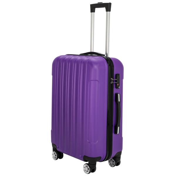 Vertical 3-in-1 Spinner Wheel With Handle Trolley Case 20in 24in 28in ABS Aluminum Alloy Trolley Classic Color - Purple - Image 3