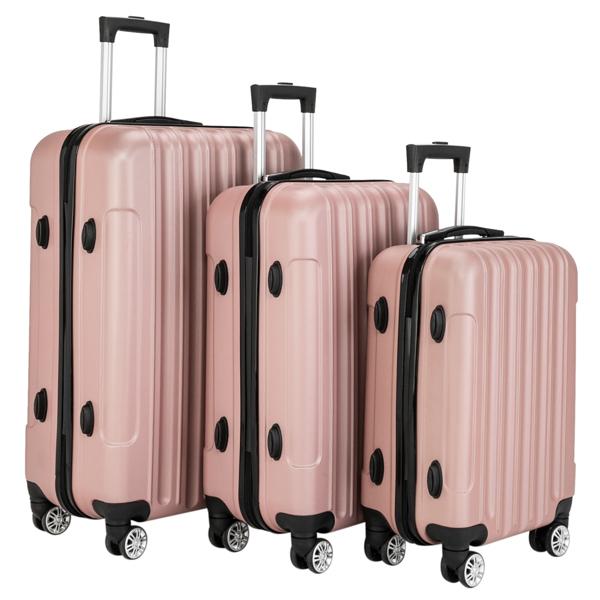 Vertical 3-in-1 Spinner Wheel With Handle Trolley Box 20in 24in 28in ABS Aluminum Alloy Trolley Fashion Color - Rose Gold - Image 7