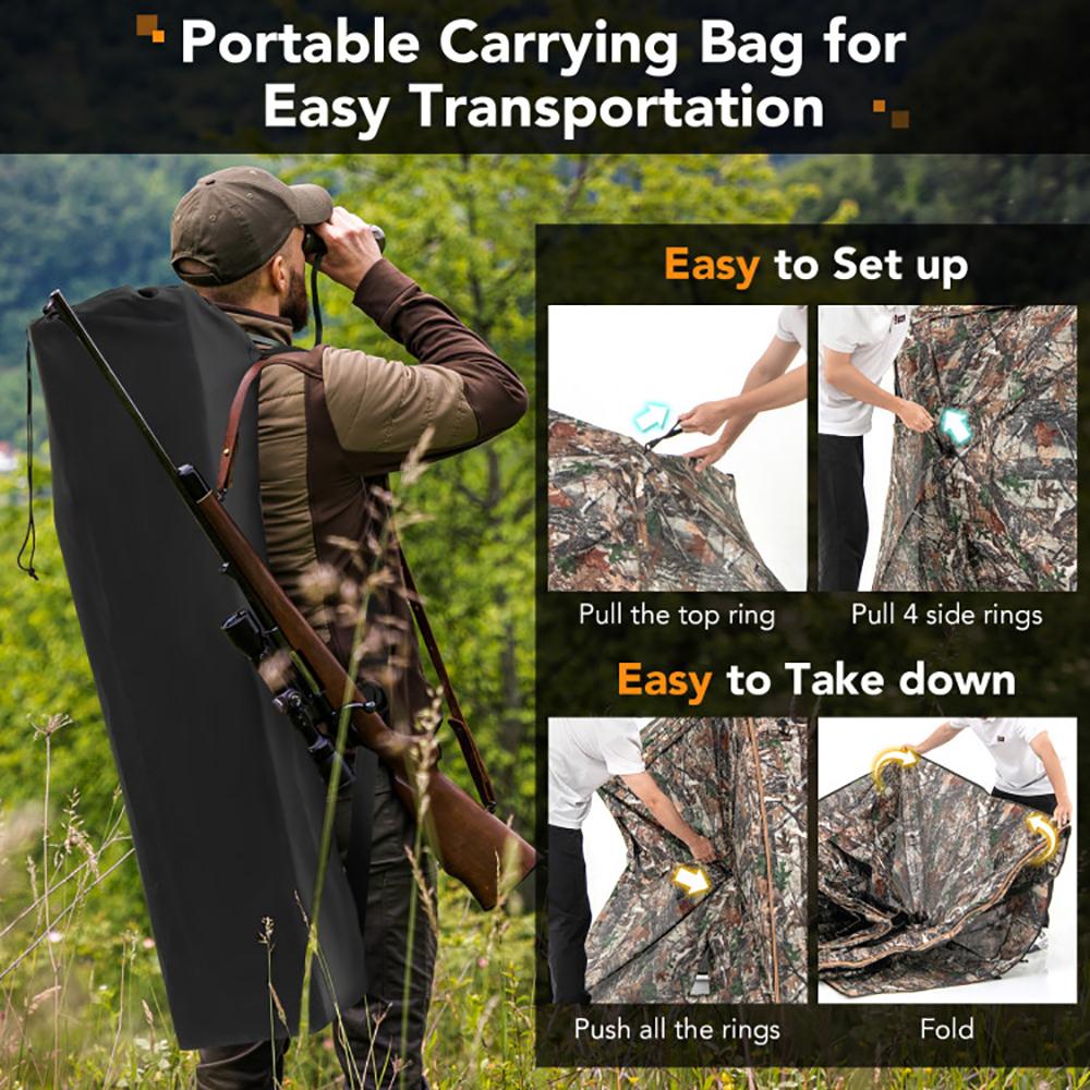 5-IN-1 Detachable Hunting Blind For 2-3 People With Skylight - Image 8