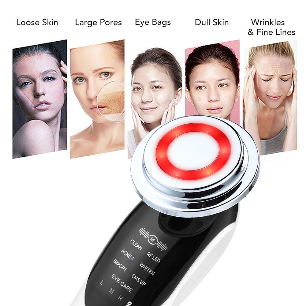 7-in-1 Facial Massager EMS Micro-current Color Light Vibration LED Beauty Purifying Introducer Skin Care Beauty Device - Image 4