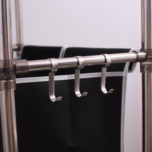 Laundry Basket 3-tier Laundry Sorter With 4 Removable Bags For Organizing Clothes, Laundry, Light Laundry, Dark Laundry, 3 Hooks - Image 3