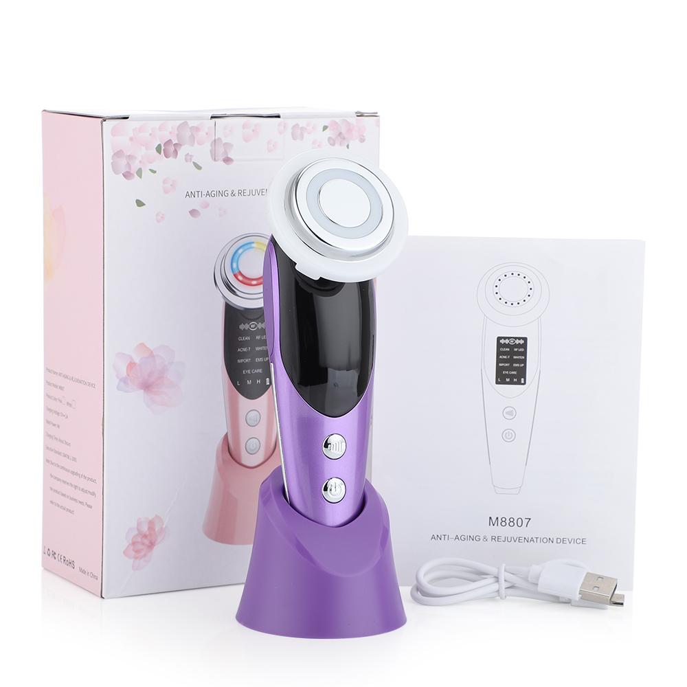7-in-1 Facial Massager EMS Micro-current Color Light Vibration LED Beauty Purifying Introducer Skin Care Beauty Device - Image 9
