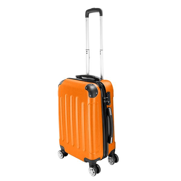 3-in-1 ABS Trolley Case 20 Inches, 24 Inches, 28 Inches Orange - Image 8