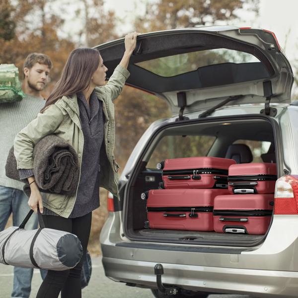 Curved Vertical Stripe 4-in-1 Trolley Case 16in 20in 24in 28in ABS Aluminum Alloy Tie Rod - Image 9