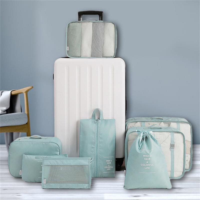 8-piece Set Luggage Divider Bag Travel Storage Clothes Underwear Shoes Organizer Packing Cube Bag - Image 2
