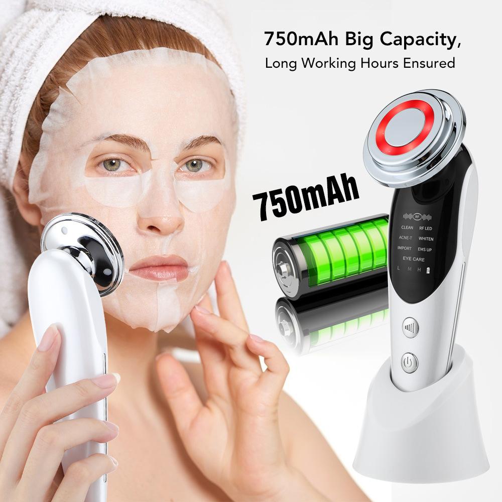 7-in-1 Facial Massager EMS Micro-current Color Light Vibration LED Beauty Purifying Introducer Skin Care Beauty Device - Image 3