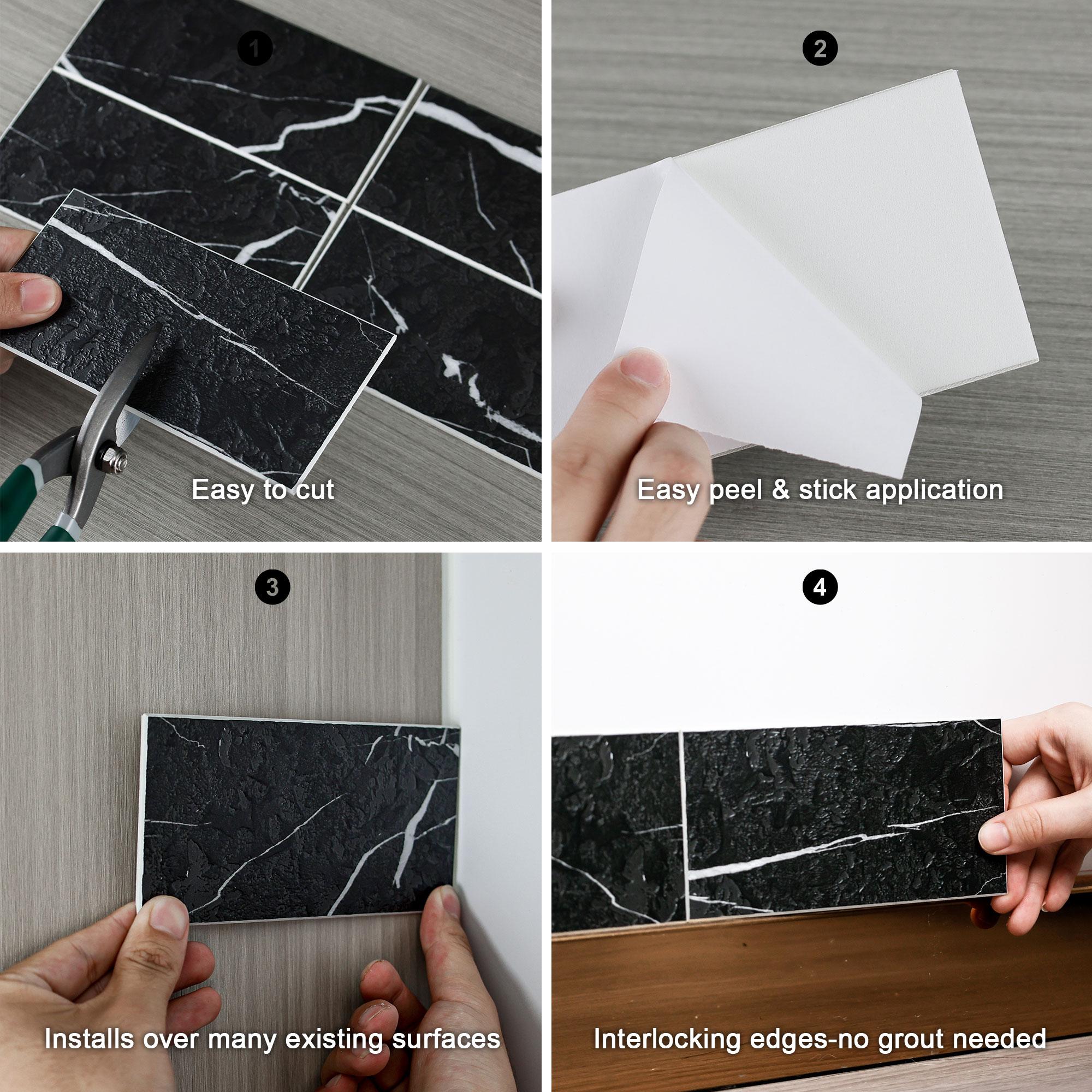 100 Tiles Peel And Stick Backsplash 3 In. X 5.9 In. X 0.12 In. PVC Subway Wall Tile, White ,12 Sq. Ft.Case--Prohibited From Being Sold On Wayfair And Amazon Platforms - Image 6