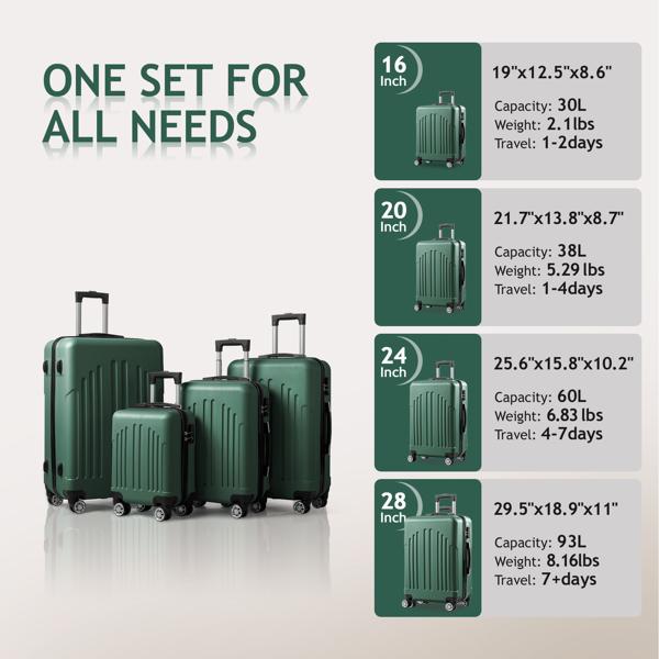 Vertical Stripe Four In One Suitcase - Image 2
