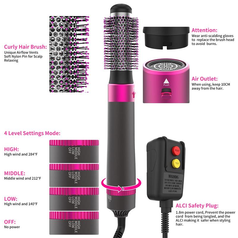 Professional 5 In 1 Hair Dryer Brush Dryer And Straightening Brush Electric Hair Styling Tool Automatic Hair Curler Beauty Supplies Gadgets - Image 6