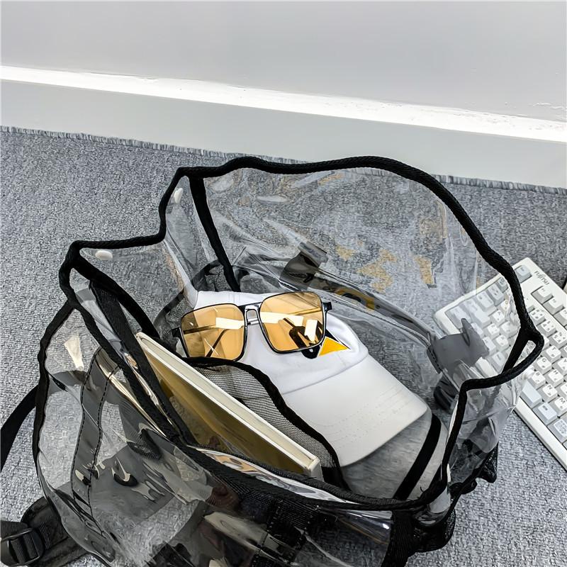 Men And Women's Fashion Transparent Flap Travel Duffel Bag - Image 5
