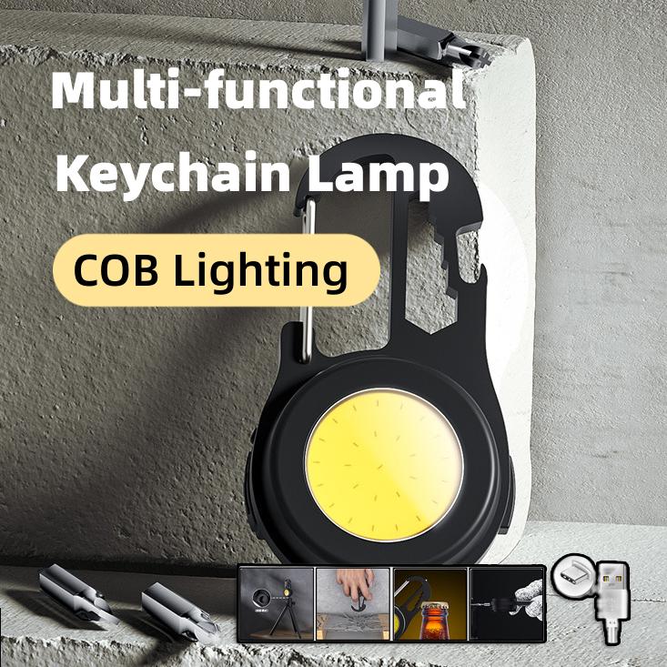 6 IN 1 Multi-functional Mini Keychain Lamp Super Bright Small Flashlight Aluminum Alloy Work Lamp - Image 3