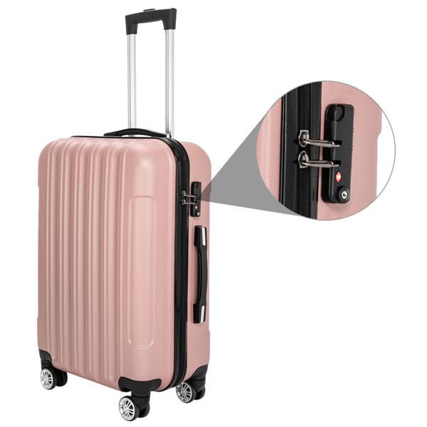 Vertical 3-in-1 Spinner Wheel With Handle Trolley Box 20in 24in 28in ABS Aluminum Alloy Trolley Fashion Color - Rose Gold - Image 8