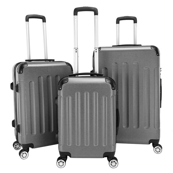 3-in-1 ABS Trolley Case 20 Inches, 24 Inches, 28 Inches Dark Gray - Image 8